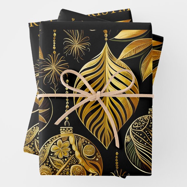 Edles Weihnachtsgeschenkpapier Geschenkpapier Set (Beispiel)