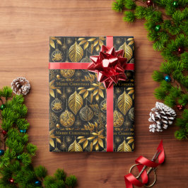 Edles Weihnachtspapier mit Weihnachtskugeln Geschenkpapier