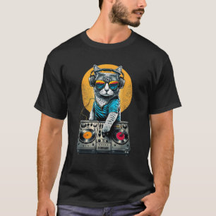 EDM Cat DJ DJ Cat in Sonnenbrille House Cat with H T-Shirt