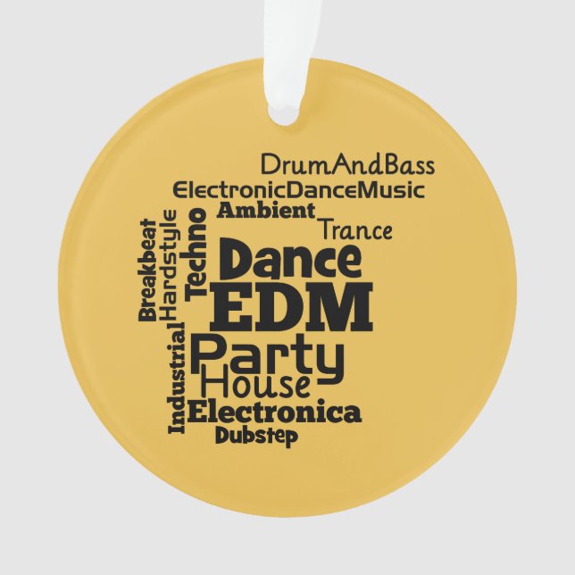 EDM Dance Party Word Cloud Ornament (Vorderseite)