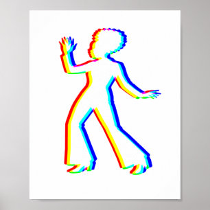 Edm Dreifarbig - 70 Tänzerin - Glitch - Rave St Poster