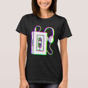 Edm Dreifarbig - Walkman - Glitch - Rave Style Ove T-Shirt