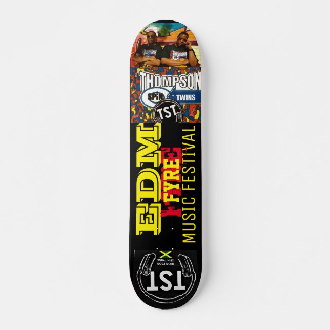 EDM FYRE MUSIC Skateboard, 7¾ Zoll Deck Skateboard (Vorne)