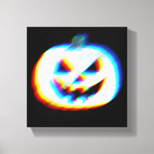 EDM Glitchy White Pumpkin Leinwanddruck