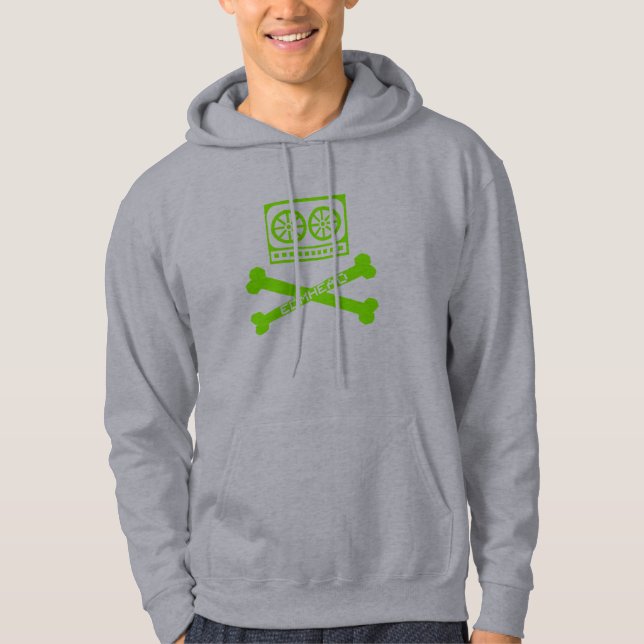 EDM HEAD GREEN HOODIE (Vorderseite)