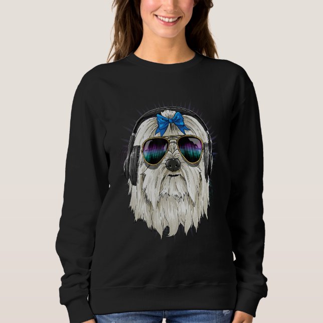 EDM House Music DJ Maltese Dog Music  Music Artist Sweatshirt (Vorderseite)