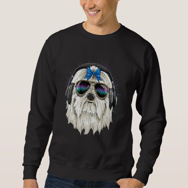 EDM House Music DJ Maltese Dog Music  Music Artist Sweatshirt (Vorderseite)