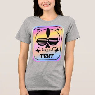 EDM-Party-Totenkopf-Abzeichen mit individuellem Te Tri-Blend Shirt