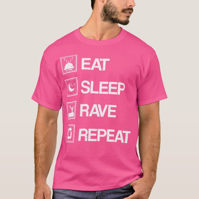 Edm Raver Geschenke - Sleep Rave wiederholen T-Shirt (Vorderseite)