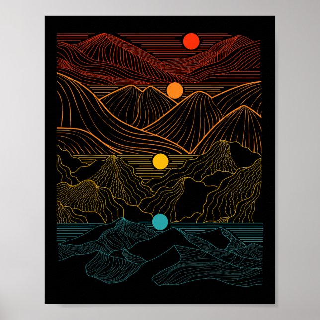 Edm Techno Sun Moon Music Festival Party Dancing D Poster (Vorne)