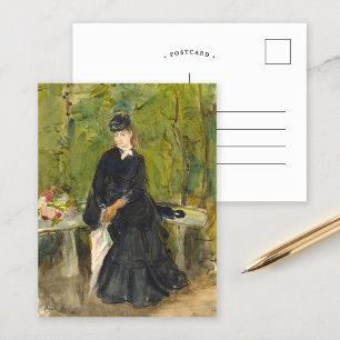 Edma sitzt im Park   Berthe Morisot Postkarte