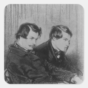 Edmond de Goncourt und Jules de Goncourt Quadratischer Aufkleber