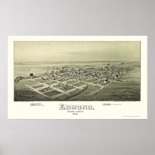 Edmond, O.K. panoramische Karte - 1891 Poster