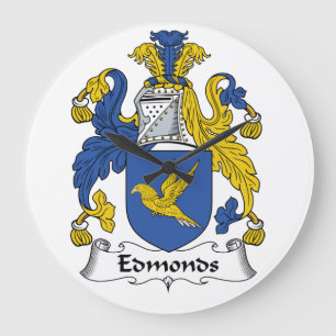 Edmonds Family Crest Große Wanduhr