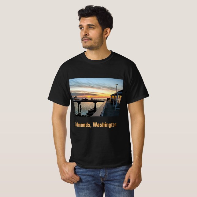 Edmonds Washington Pier bei Sunset T-Shirt (Vorne ganz)