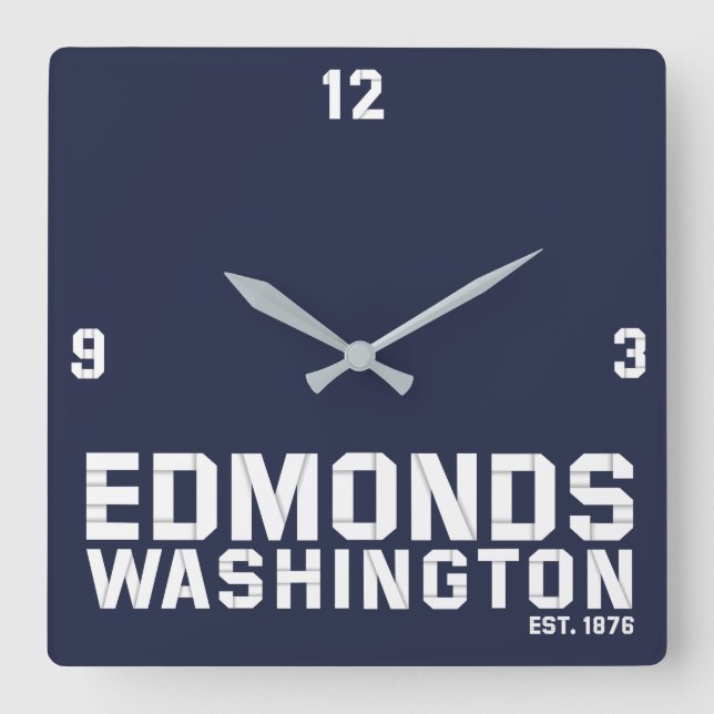 Edmonds, Washington Quadratische Wanduhr (Vorderseite)