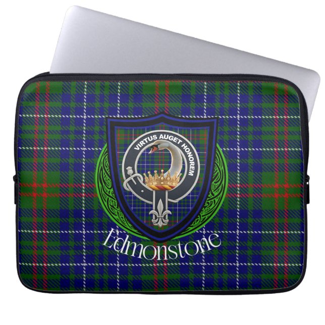 Edmonstone Scottish Clan Tartan & Crest Laptopschutzhülle (Vorderseite)