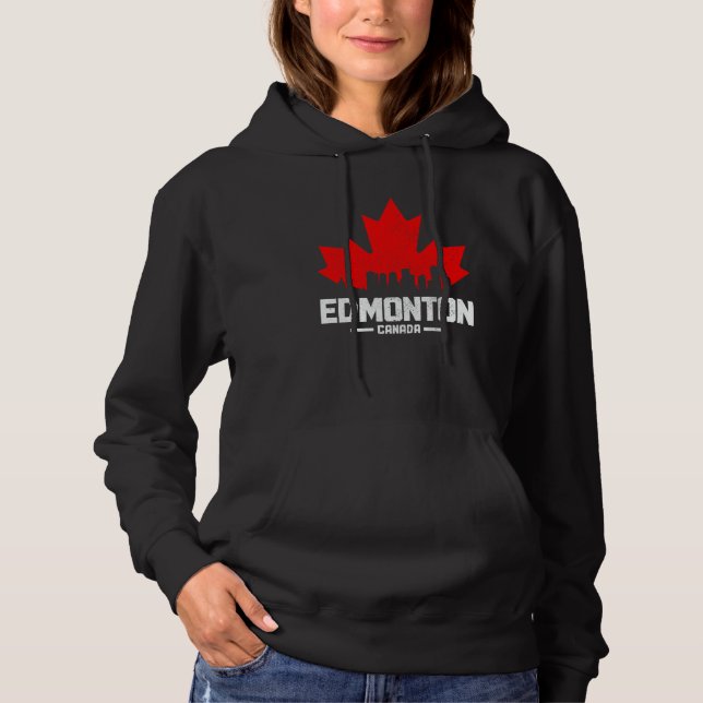 Edmonton Alberta Canada Maple Leaf Canadian Flag S Hoodie (Vorderseite)
