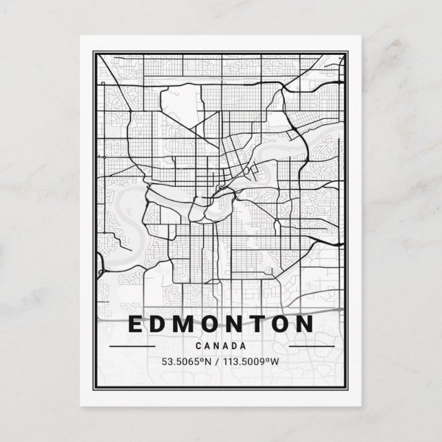 Edmonton Alberta Canada Travel City Map Postkarte (Vorderseite)