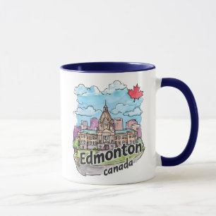 Edmonton Alberta Kanada Aquarell-Skyline Tasse