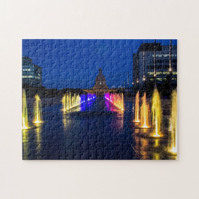 Edmonton Alberta Legislatur Brunnenlichter Puzzle (Horizontal)
