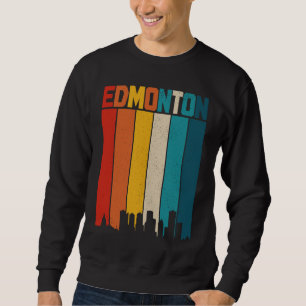 Edmonton Alberta Skyline Vintag Retro Canada Cana Sweatshirt