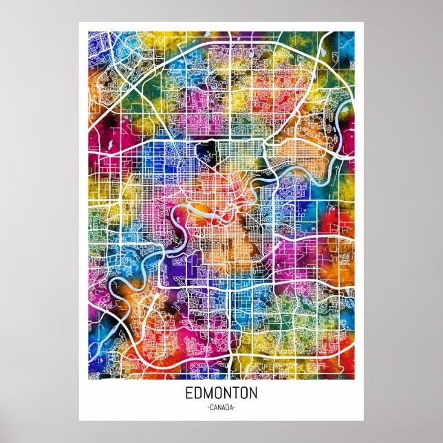 Edmonton Canada City Map Poster (Vorne)