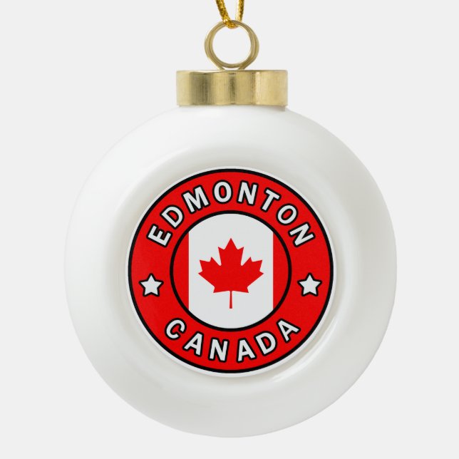 Edmonton Canada Keramik Kugel-Ornament (Vorderseite)