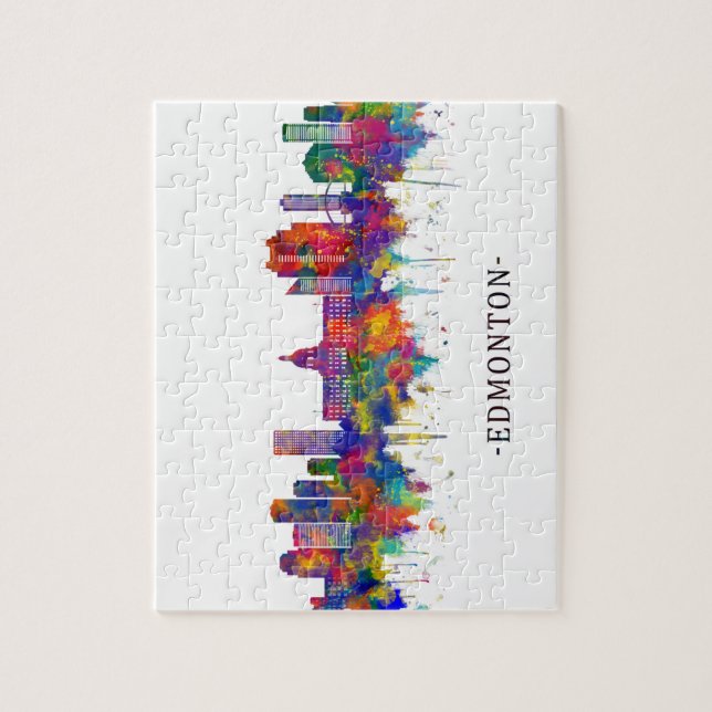 Edmonton Canada Skyline Puzzle (Vertikal)