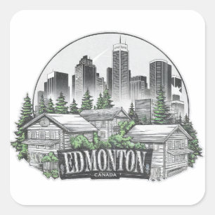 Edmonton City Canada Quadratischer Aufkleber