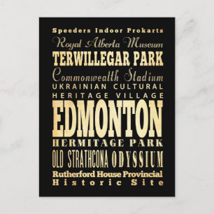 Edmonton City of Canada Typografy Art Postkarte