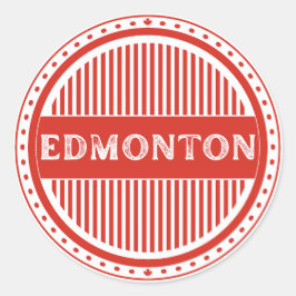 Edmonton City Pride Emblem – Canadian Identity Runder Aufkleber