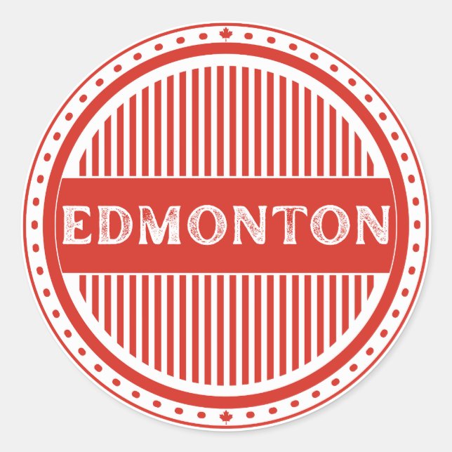 Edmonton City Pride Emblem – Canadian Identity Runder Aufkleber (Vorderseite)