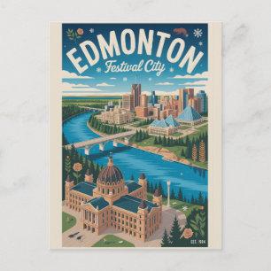 Edmonton Kanada Retro-Reiseposter-Kunst Postkarte