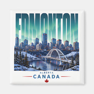 Edmonton Kanada Skyline River Valley Reiseandenken Magnet