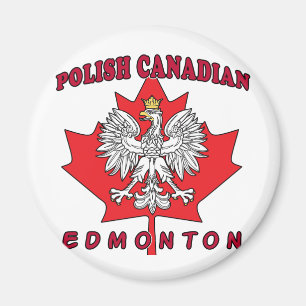 Edmonton Polish Canadian Leaf Magnet