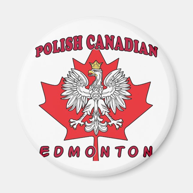 Edmonton Polish Canadian Leaf Magnet (Vorne)