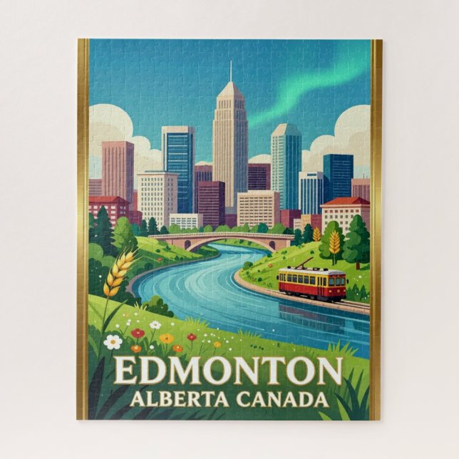 Edmonton River Valley Alberta Reise Puzzle (Vertikal)