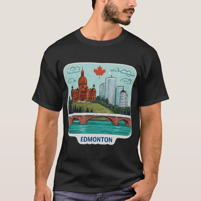 Edmonton Stadtbild T-Shirt (Vorderseite)