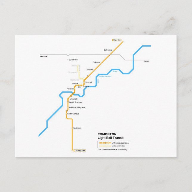 Edmonton U-Bahn-Postkarte Postkarte (Vorderseite)