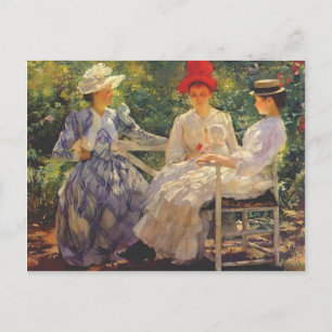 Edmund Charles Tarbell - In einem Garten Postkarte