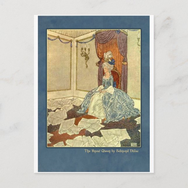 Edmund Dulac Illustration von der Schneekönigin Postkarte (Vorderseite)