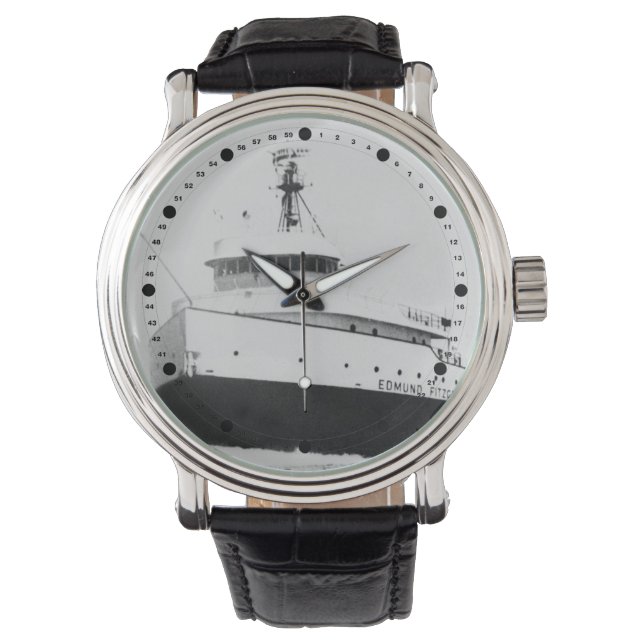 Edmund Fitzgerald Vintag Great Lakes Freighter Armbanduhr (Vorderseite)