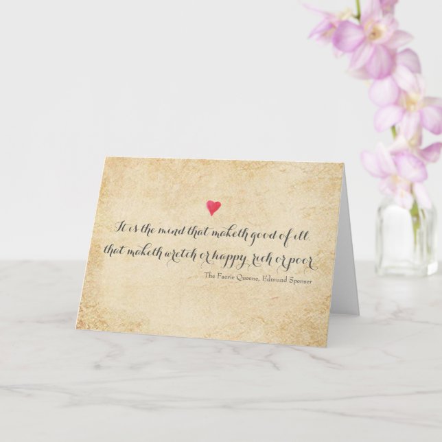 Edmund Spenser Zitat eines englischen Dichters aus Karte (Orchidee)