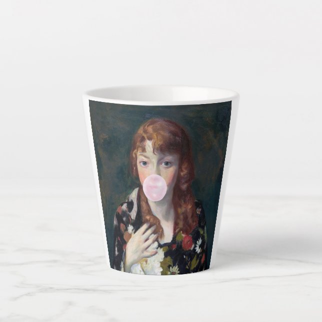 Edna bläst einen rosa Kaugummi Milchtasse (Vorderseite)
