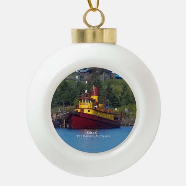 Edna G. Ball oder Schneeflocke Keramik Kugel-Ornament (Vorderseite)