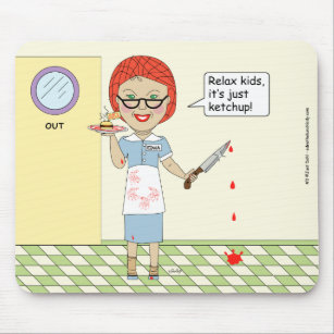 Edna The Lunch Lady Cartoon Mousepad