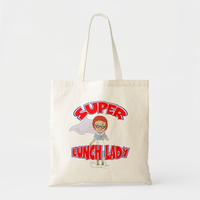 Edna The Lunch Lady Cartoon Tragetasche (Vorne)