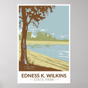 Edness K Wilkins Staat Park Wyoming Vintag Poster