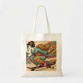 Edo Beauty on Skateboard - Ukiyo-e Style Tragetasche